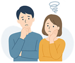 悩む夫婦のイラスト